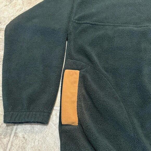 Vintage Fleece Jacket Made In USA 80s 90’s Forest Green Full Zip Depoe Bay Large - Picture 5 of 12